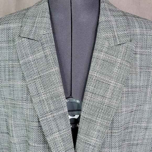 TAHARI ARTHUR S. LEVINE Pink and Black Plaid Suit Jacket 14 Petite - Picture 2 of 9